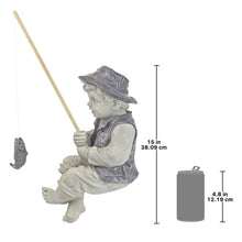 Load image into Gallery viewer, Design Toscano NG32122 Frederic the Little Fisherman of Avignon Boy Fishing Garden Statue, 38 cm, Polyresin, Two Tone Stone
