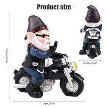 Load image into Gallery viewer, LUFEIS Gnome Statue, Riding Dwarf Statue, 13.5cm Outdoor Funny Garden Gnomes Decoration, Resin Dwarf Figurine Riding Motorcycle, Waterproof Gnome Figurine for Garden Yard Patio Lawn Decoration
