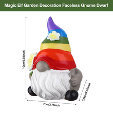 Load image into Gallery viewer, Garden Rainbow Gnome Resin Statue, Faceless Doll Figures Miniature Home Decoration for Lawn Ornaments Indoor or Outdoor Patio Deck Yard Garden Lawn Porch-4 x 4 x 10 cm/ 1.57 x 1.57 x 3.94 Inches
