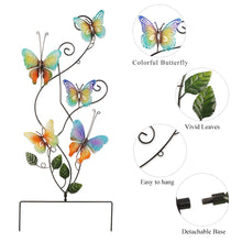 Load image into Gallery viewer, Metal Butterfly Stake for Garden Ornaments Outdoor, Large Colorful Butterfly Sculpture, Decorative Animal Flower Stakes for Patio Lawn Yard Decoration, 83 x 26 CM
