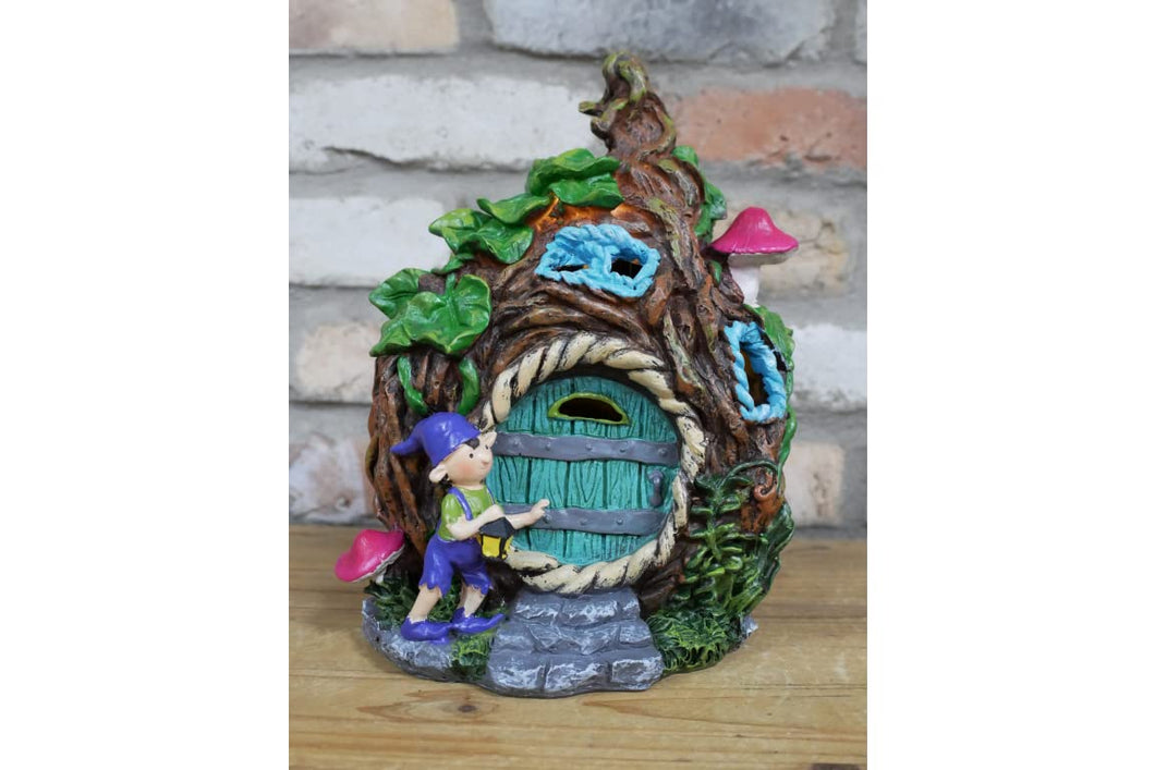 Casadomu Secret Garden Fairy House With Solar Powered Light Outdoor Lighting Resin Ornament Magical Toadstool House (2)