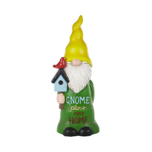 Load image into Gallery viewer, Alpine Corporation 24&quot; H Gnome Place Like Home Indoor/Outdoor Garden Gnome Statue, Green/Yellow
