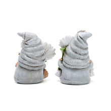 Load image into Gallery viewer, Hodao Set of 2 Spring Gnome Decorations Flower Gnomes Ornaments Decor Summer Outdoor Figurines Spring Elves for Porch, Garden Yard, Flower Bed Garden Gifts for Women, Mom (Grey)
