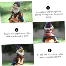 Load image into Gallery viewer, Happyyami Outdoor Garden Dwarf Statue Adorable Resin Figurine for Home Decor Desktop Lawn and Decoration Durable Eco-friendly Miniature Gnome Ornament
