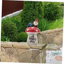 Load image into Gallery viewer, Happyyami 1pc Creative Gnome Doll for Garden Decor Adorable Mushroom Design Landscape Prop for Home Decoration and Sturdy Outdoor Ornament for Patio and Balcony
