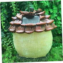 Load image into Gallery viewer, Toyvian 2 pcs Solar Powered Creative House Micro Landscape Ornament for Garden Outdoor Decor Unique Resin Glowing Adornment for Porch and Pathway Lighting
