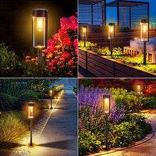 Load image into Gallery viewer, LETMY 4 Pack Garden Lights Solar Powered with Warm White Tungsten Filament Light, Waterproof Auto On/Off Solar Lights Outdoor Garden for Yard Pathway Patio Decorative
