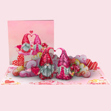 Load image into Gallery viewer, Three Dee Cards - Gonk Anniversary 3D Pop Up Card - Valentines Day For Her, Engagement, Congratulations on Wedding card, Wife Birthday, Couple Pop-up Gnome Greeting Card

