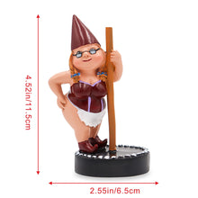 Load image into Gallery viewer, Dnoifne Pole Dancing Gnome Statue, Resin Garden Statues, Funny Outdoor Figure, Creative Spring Decoration, Dance Gnome, Lady Statue (Red)
