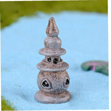 Load image into Gallery viewer, 2 Pcs Miniature Pagoda Statue Fairy Garden Ornaments Figurine Bonsai Decor Miniature Furniture Ornament for Zen Garden Lawn Decor

