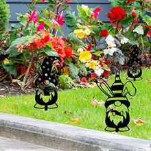 Load image into Gallery viewer, 3pcs Garden Gnome Easter Gnome Sign with Stake Black Gnome Yard Art for Outdoor Garden Lawn Sidewalks Patio Gnome Decoration
