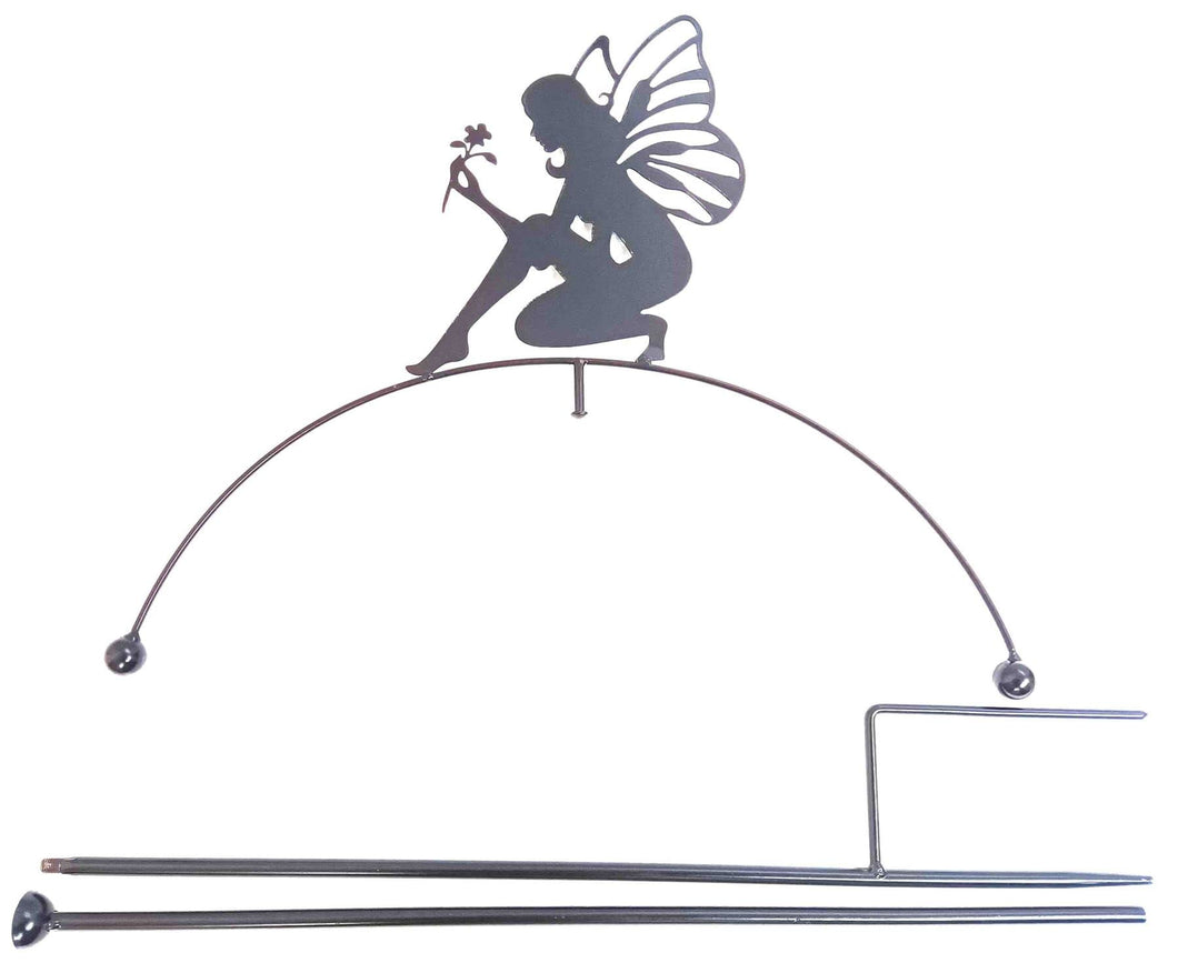 Fairy Balancing Sculpture - Metal Garden Wind Spinner and Stake - Great Decor Ornament