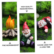Load image into Gallery viewer, Cabilock 4pcs Garden Dwarf Resin Figurines for Outdoor Decoration Adorable Miniature Gnome Ornaments for Lawn and Home Decor
