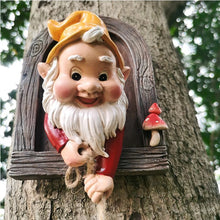 Load image into Gallery viewer, Enchanting Gnome Climbing Rope Face Hanging Ornament: Resin Dwarf Garden Sculpture, Outdoor Gardening Decor Craft. Add Unique Charm to Your Garden!
