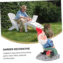 Load image into Gallery viewer, BESPORTBLE Gnome Yard Ornament Funny Elf Statue Gnome Garden for outside for Decor Window Cabinet Desk
