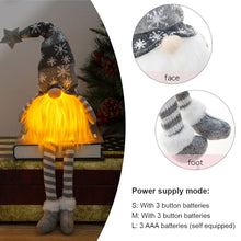 Load image into Gallery viewer, Christmas Gnome Decoration Set of 3, Christmas Gonks Gnomes Plush Swedish, Christmas Gonks Light Up Ornaments, Gnome Christmas Jumper Large Grey Pink, UK Christmas Elves Xmas Decorations with Legs
