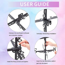 Load image into Gallery viewer, beinkmake Gnomes in Love Weathervane Metal Wind Vane Cute Flower Garden Decoration Direction Indicator Stake Mount Ornament for Farmhouse Yard Roof Outdoor
