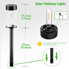 Load image into Gallery viewer, nipify LED Solar Pathway Lights Outdoor, 8 Pack Waterproof Solar Powered Yard Lighting, Auto On/Off Solar Walkway Light for Garden Lawn Path Outside(Warm White)
