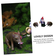 Load image into Gallery viewer, Happyyami 1set Creative Pirate Gnome Resin Figurine Pig Statues for Garden Decoration Unique Outdoor Ornament for Halloween and Holiday Decor
