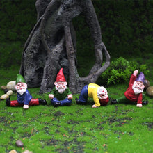 Load image into Gallery viewer, JIUMO Yoga Gnome Miniature Garden Gnome Fairy Gnomes Figurines Accessories Garden Fairy Decor for Outside Small Gnomes Dwarfs Ornaments Set of 4
