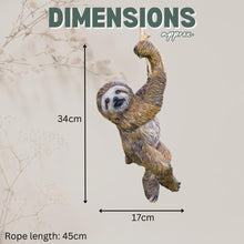 Load image into Gallery viewer, Garden Mile Eye-Catching Garden Ornaments Swinging Sloth Hanging Garden Statue with Strong Rope - Waterproof and Weatherproof Resin Garden Figurines for Indoor and Outdoor Yard Art Patio Lawn Decor
