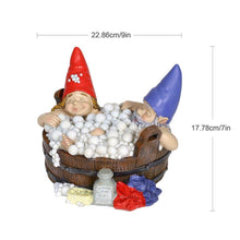 Load image into Gallery viewer, Solar Good Times Bubble Bath Gnomes, Funny Garden Gnome Couple in Bathtub LED Solar Statue Figurine for Outdoor Lawn Patio Yard Landscape Christmas Decorations
