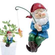 Load image into Gallery viewer, Fishing Garden Gnome Statue - Welcomes Little Guy With Rod, Funny Decorations for Pond Waterfalls
