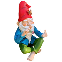 Load image into Gallery viewer, Garden Gnome, Middle Finger 5.9inch Resin Funny Garden Gnomes, Cheeky Smoking Naughty Gnomes Fade-resistant Mini Gnomes for Garden Lawn, Garden Sculptures Statues

