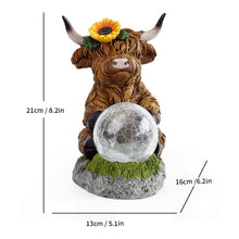 Load image into Gallery viewer, Solar Lantern, Highland Cow Garden Light, Solar-Powered Waterproof Animal Statue for Outdoor Decor, Ambient Lighting for Yard, Patio, Lawn, Porch, Garden, and Pathways

