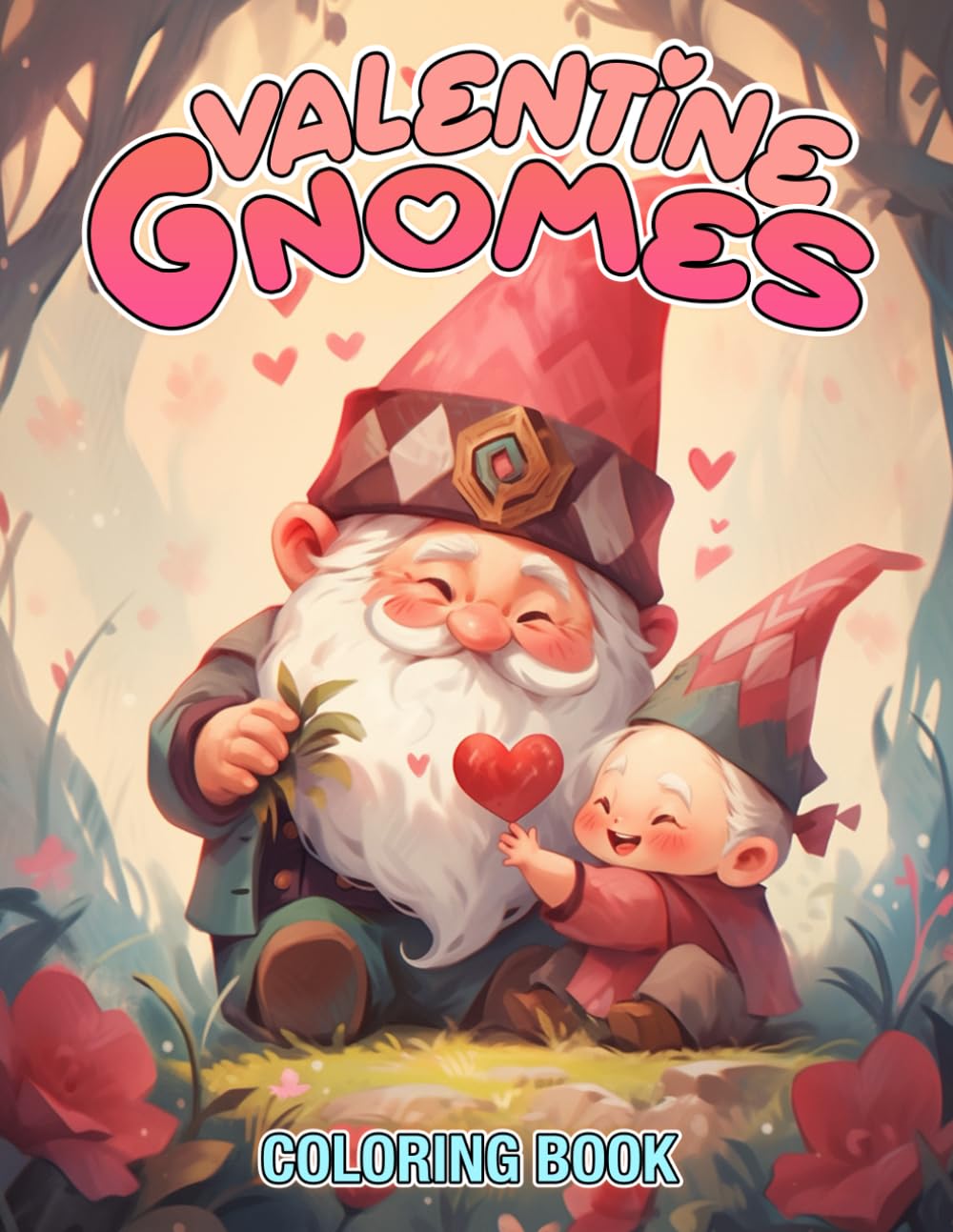 Valentine Gnomes Coloring Book: Romantic Gnome Adventures in Valentine Scenes Coloring Pages for All Ages Relaxation and Holiday Delight