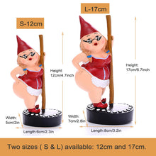 Load image into Gallery viewer, Myqiqi Pole Dancing Gnome Statue Funny Gnome Garden Ornament for Fairy Garden or Home Décor Two Size 12cm and 17cm (RED-L)
