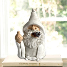 Load image into Gallery viewer, YTOOZ Outdoor Statue Garden Sculpture Outdoor Garden Gnome Yard Statue Decoration,White robes, smoking, erect middle finger Statue Gnome Decorations Patio Deck Yard Decor Garden Gift
