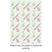 Load image into Gallery viewer, BeFindSee Baby Wrapping Paper - Gift Wrap - Baby Gonk - Baby Gnome

