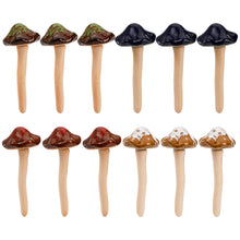 Load image into Gallery viewer, Peohud 12 Pack Ceramic Garden Mushrooms, Fairy Garden Decorations Ornaments Outdoor, Lawn Ornament Decor Ceramic Mushrooms for DIY Shed Flowerpot Plants Statue, 4.7 Inch
