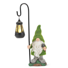 Load image into Gallery viewer, HDNICEZM Flocked Garden Gnome Statue, Large Outdoor Gnome with Solar Lights, Funny Garden Figurines for Outdoor Home Yard Decor (15.8 Inch Tall)
