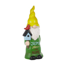 Load image into Gallery viewer, Alpine Corporation 24&quot; H Gnome Place Like Home Indoor/Outdoor Garden Gnome Statue, Green/Yellow

