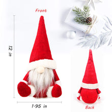Load image into Gallery viewer, Leipple Gnome Christmas Ornaments - Christmas Gonk Decoration Handmade Swedish Tomte Gnomes Plush Scandinavian Santa Elf Table Ornaments (short legs)
