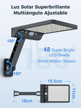 Load image into Gallery viewer, Moman Solar Lamp for Outdoors, 48 LED Solar Outdoor Light with Motion Sensor, 3 Modes, IP65 Waterproof Solar Spotlight with Remote Control for Garden Garage, Solar Lamp, Outdoor Motion Sensor LED Wall

