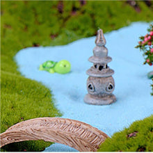 Load image into Gallery viewer, 2 Pcs Miniature Pagoda Statue Fairy Garden Ornaments Figurine Bonsai Decor Miniature Furniture Ornament for Zen Garden Lawn Decor
