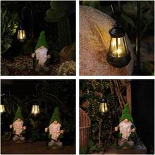 Load image into Gallery viewer, VChymm Flocked Solar Garden Gnomes Outdoor Statues 15.8”Outdoor Garden Decor LED Outdoor Decor Light Unique Housewarming Gifts Yard Art Sculptures for Patio Lawn Ornaments
