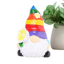 Load image into Gallery viewer, Playful Garden Statues, Fairy Garden Gnome Decoration, Rainbow Gnome Decoration, Outdoor Figurine For Garden, Adorable Gnome Statue, Cheerful Garden Accessory, Miniature Gnome Figurines, Vibrant
