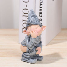Load image into Gallery viewer, MOOCOCO Naughty Funny Outdoor Pooping Gnome Statue,Garden Figures Figurines, Dwarf Decoration Garden Sculptures and Statues, Miniature Mold for Courtyard Lawn Yard-Grey
