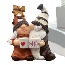 Load image into Gallery viewer, mivceklw Romantic Design Miniature Dwarf Figurines Resin Couple GNOME Statue Sturdy Coffee GNOME Decor Decorative Couple Figurines 10 x 5 x 12 cm for Home, Indoor, Garden, Outdoor, Multicoloured
