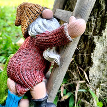 Load image into Gallery viewer, DDLUZQual Climbing Ladder Gnomes Tree Faces Decor Outdoor for Yard Cute Gnome Garden Statue Art Resin Dwarf Sculpture for Yard Outdoor Decoration Ornaments
