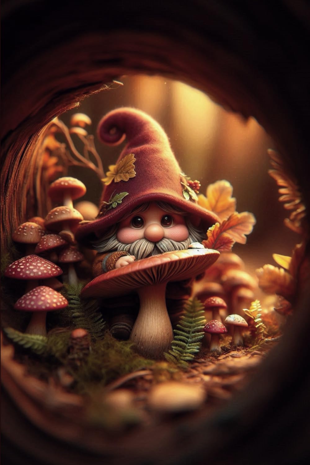 Gnome Garden Gift: 108 Lined Page Notebook With Gnome Graphic On Every Page, Journal, Diary, Artistic, 6x9 Inches