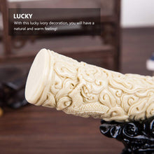 Load image into Gallery viewer, VOSAREA Halloween Ornaments Animal Sculpture Engraved Elephant Herd Statue Artificial Elephant Tusk Model Office Desktop Ornament for Halloween Home Office Table Centerpieces
