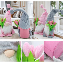 Load image into Gallery viewer, Zemolo 2pcs Spring Gonk Gnome Decorations, Plush Gnome Faceless Doll with Spring Tulip Bouquet Handmade Swedis Dwarf Elf Table Ornaments Gift for Her Women Mom
