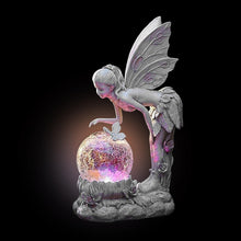 Load image into Gallery viewer, Bexdug Solar Fairy Sculptures | Resin Solar Angel Figurines with Solar Crackle Glass Globe Light | Fairy Solar Garden Lights for Backyard Walkway Pathway Decor
