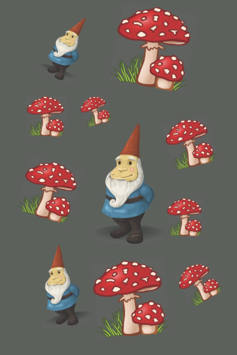 Gnomes And Mushrooms Notebook| Journal for Coworker, Family, Friend and yourself 120 Lined pages 6'x'9 inches: Garden Gnomes and Fly Agaric Journal Notebook | Writing Pad For All Your List Making