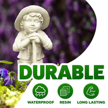 Load image into Gallery viewer, Garden Mile Boy and Girl Garden Ornaments Outdoor Statue With Gardening Tools - Large Resin White Stone Ornaments - Indoor or Outdoor Decorative Sculpture for Patio Decor Garden Decor Gift
